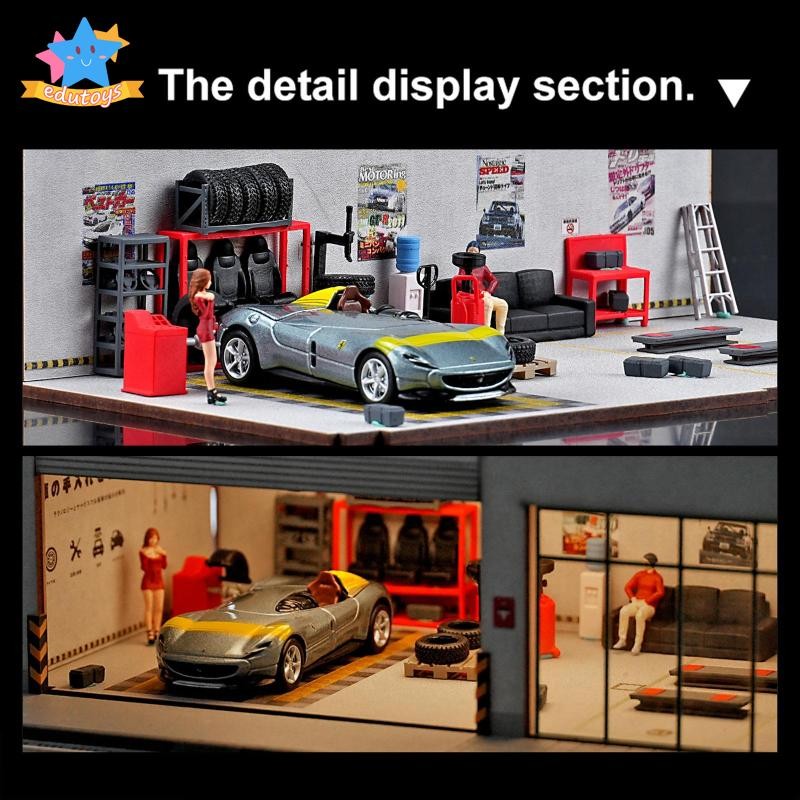 [Edstars] 12 ชิ้นมินิจําลองชุดเครื่องมือซ่อมรถยนต์สําหรับ Diorama ขนาด 1/64