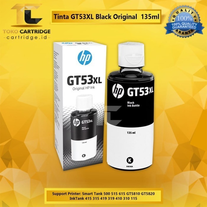 Original HP GT53 GT53XL สีดํา 135ml Smart Tank 500 515 615 GT5810 GT5820 หมึกเติม
