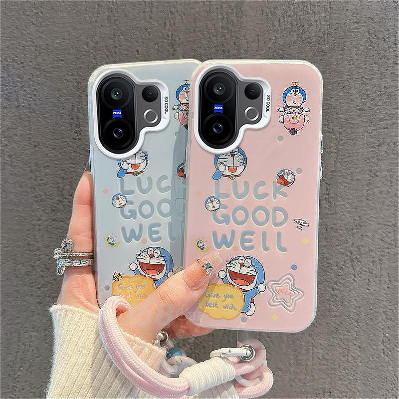เคส Vivo X200 FE กรณีการ์ตูนน่ารัก Doraemon กันกระแทกโทรศัพท์แผ่นรองหลังแข็งด้านนุ่มซิลิโคนขอบสายโทรศัพท์ฝาครอบโทรศัพท์สําหรับเด็กชายสาวนักเรียน