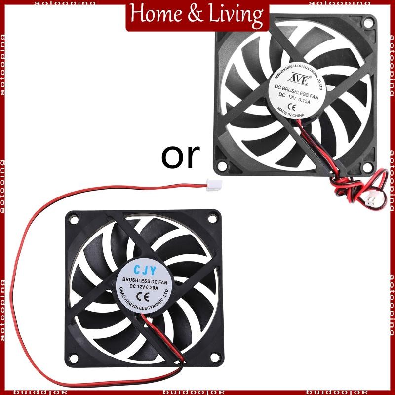 12V 2-Pin 80x80x10mm PC Computer CPU System Heatsink Brushless Cooling Fan 8010