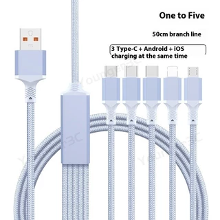 100W Fast CHARGING Data CABLE TPE + Braided Cable, Three In One Type-C + iOS + Mirco Fast CHARGING CABLE เข้ากันได้อย่างกว้างเป็นพิเศษด้วย iOS/Android Fast สายชาร์จ
