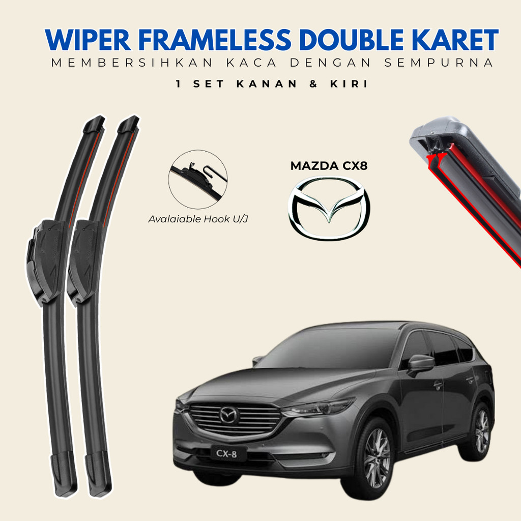 Mazda Cx 8 Premium Dual Car Wiper หนึ่งคู่ซ้ายขวา 4STRIPS WIPER