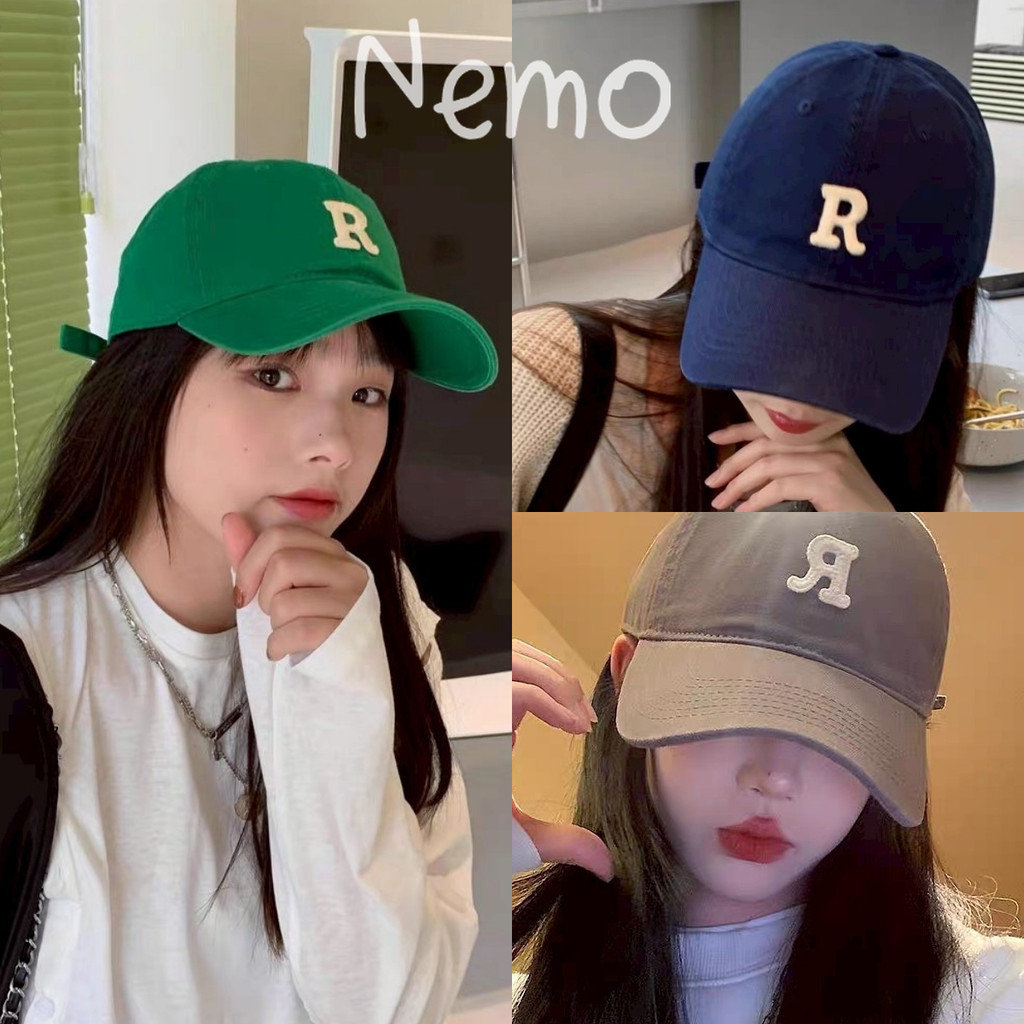 Nemo store #MK-4 เกาหลีแฟชั่นผ้าฝ้ายปักตัวอักษรเบสบอลหมวกส่าห รับผู้หญิงผู้ชายคุณภาพสูงไหม่