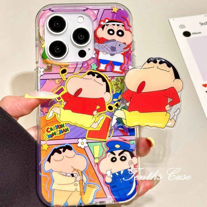 สําหรับRedmi 14C 13C 13 12C 12 10C 10 9A 9T 9C 10Aหมายเหตุ 14 13 12 11 10 9s Proการ์ตูนตลกShilinshan Friends Bracketเคสโทรศัพท์Clear Softกันกระแทก