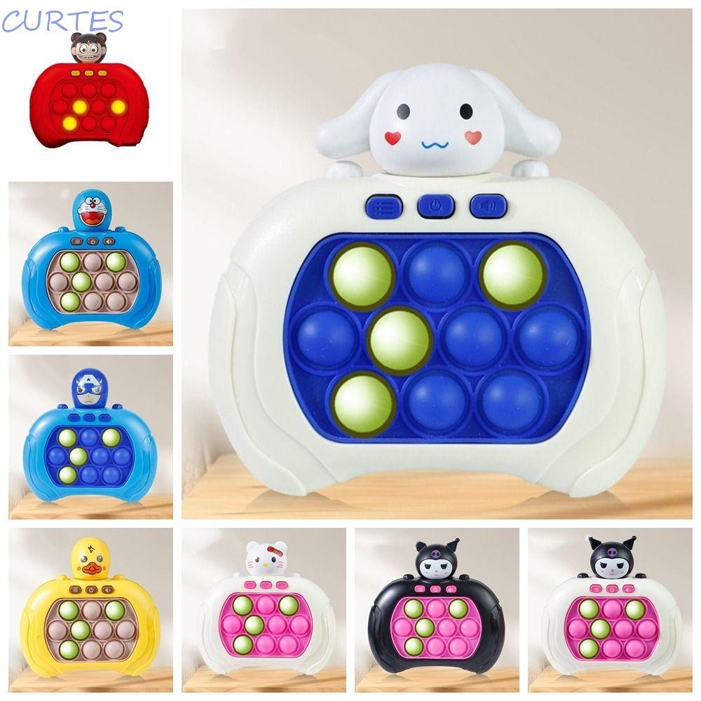 CURTES Push Game Pop อิเล็กทรอนิกส์, Hippo Nezha Super Bubble Pop Light Game, Sensory Toy Cool Pop Light Silicone Quick Push Game Console