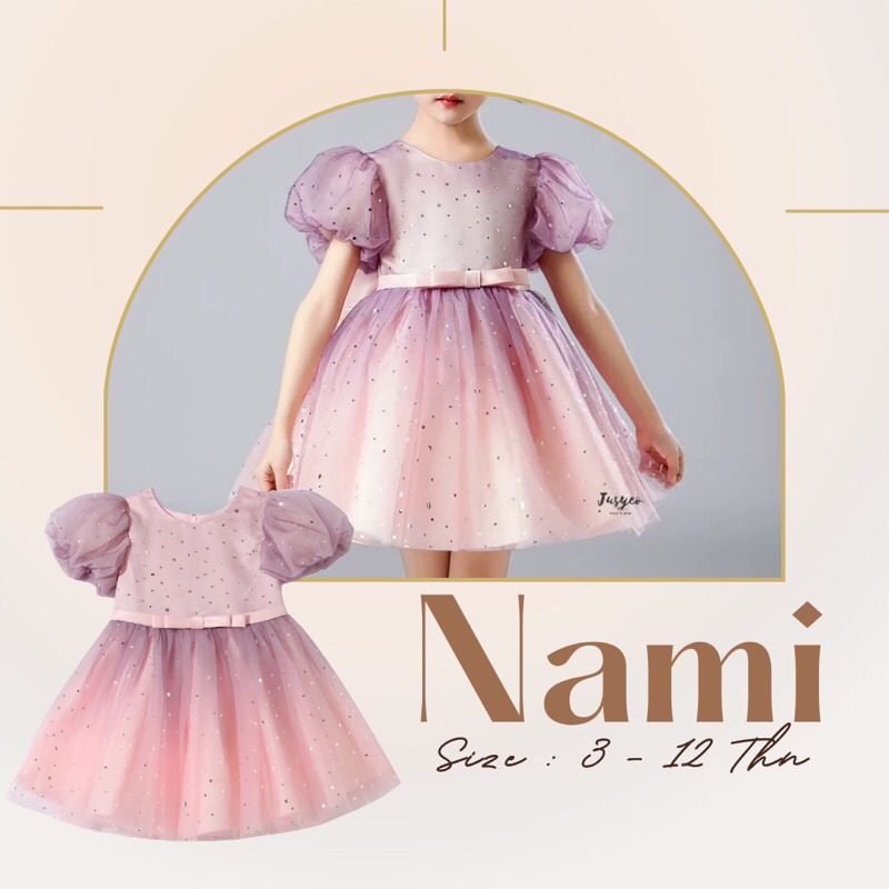 Nami Ombre Starry Dress/ Ombre Party Dress สําหรับเด็กผู้หญิง 3-12 ปี