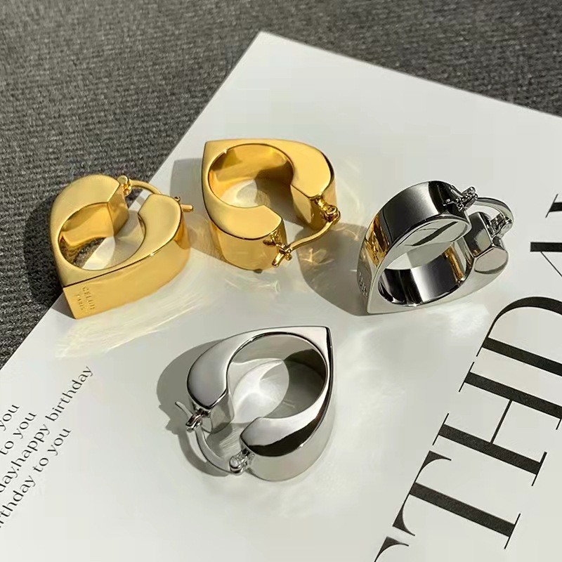 ต่างหู ทองแดงชุบ 18เค ทองแท้ย้อนยุครักต่างหูสุภาพสตรีเครื่องประดับ