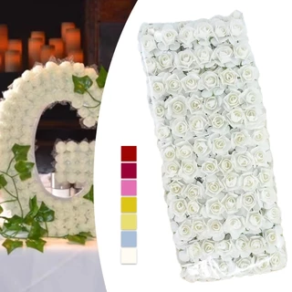 144ชิ้น ดอกกุหลาบมินิโรส ดอกกระดาษสา 2CM กุหลาบจิ๋วปลอม สำหรับตกแต่ง DIY