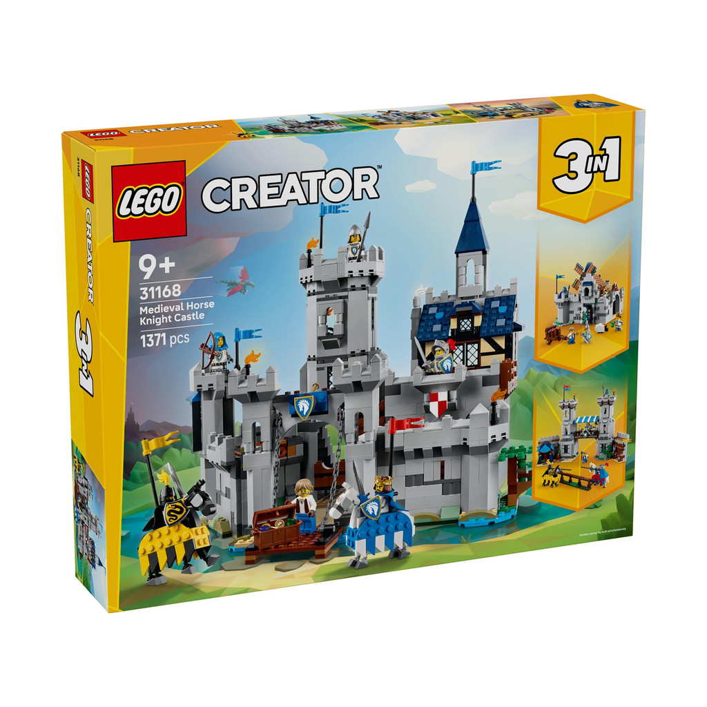 LEGO 31168 Creator Medieval Horse Knight Castle Building ชุดของเล่น (1371 ชิ้น)