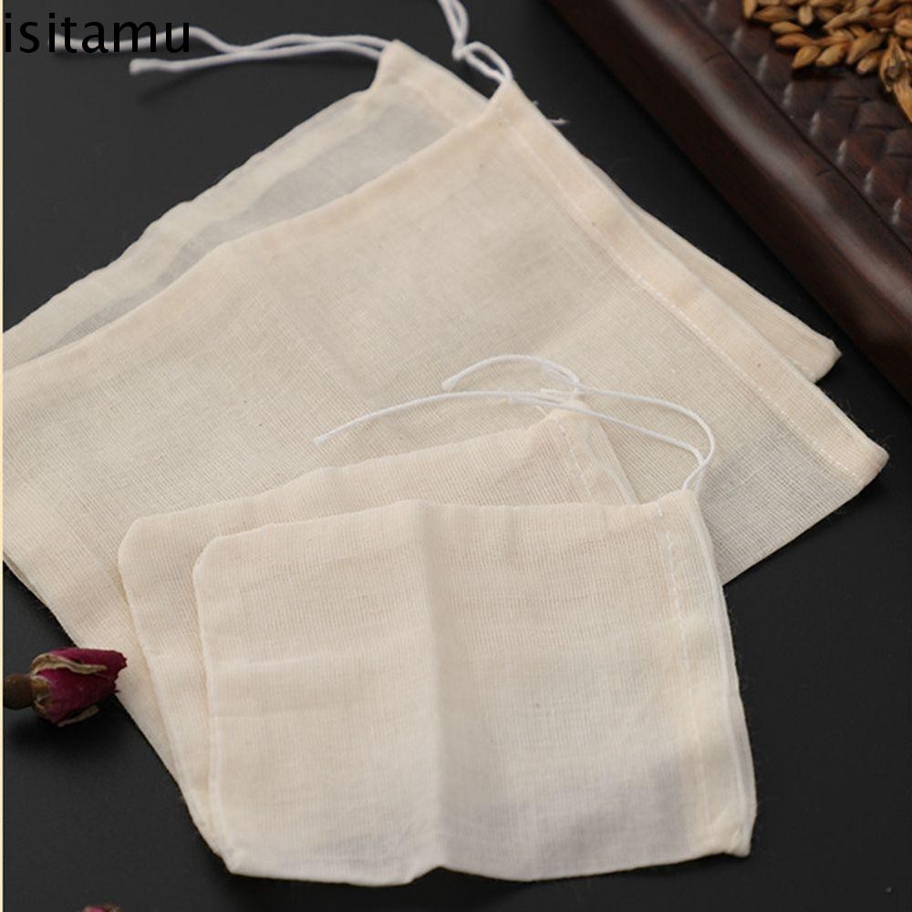 ISITAFT Cotton Pouch Natural Reusable Food Packing Bags Portable Tea Filter Sachet Bag