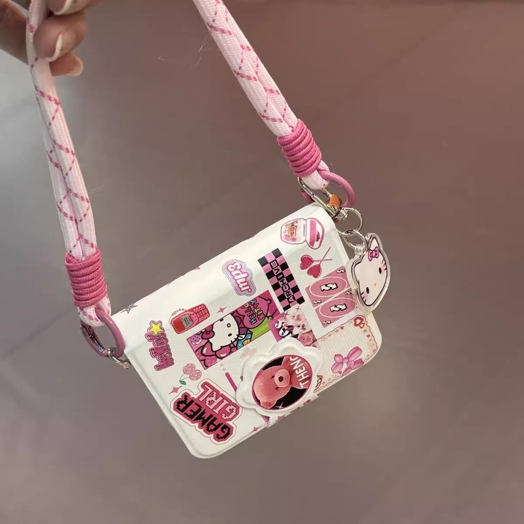 สําหรับ Samsung Galaxy Z Flip 5 6 Case/findn2 n3flip Cute Kitty Cat Leather Cover Creative Notebook 