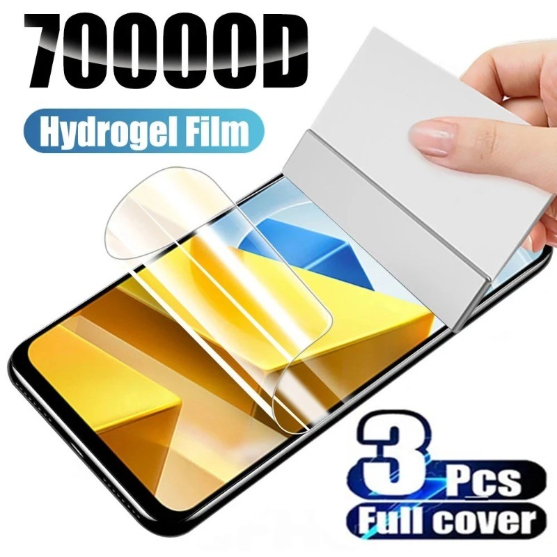 3Pcs 8K High End Anti Blue Light Hydrogel ฟิล์มสําหรับ Moto G75 G35 G55 G05 G15 Power Full Cover Bub
