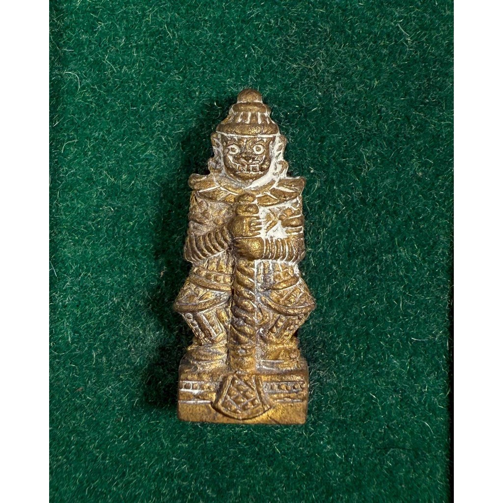 Two-Faced Phaya Wes Suwan Amulet with Silver Takrud & Powder Filling – Phothan Prasuti, Wat Nai Tao