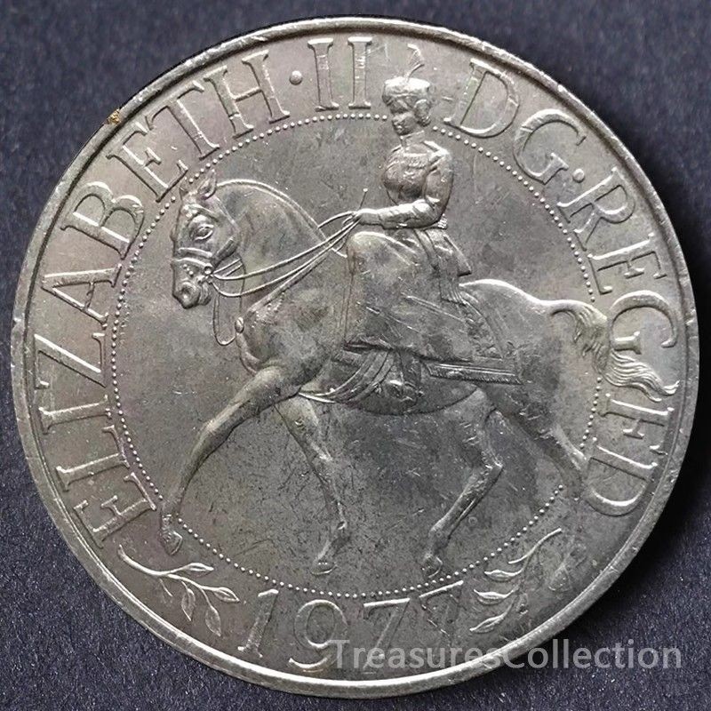 อังกฤษ 25 Pence เส้นผ่านศูนย์กลาง 38.6 มม. Queen Elizabeth Boarding Base 25th Anniversary เหรียญที่ร