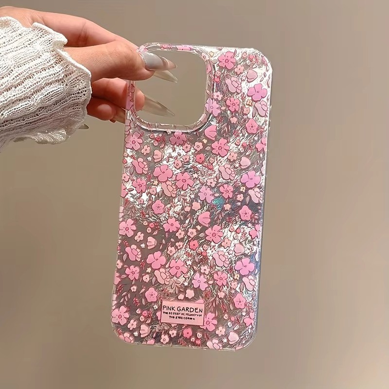 เคสโทรศัพท์สําหรับiPhone 11 13 12 Pro Max 16 15 14 Pro Max iPhone 16e XR X XS 7 8 Plus Full-หน้าจอดอกไม้สีแดงขนาดเล็กVortexรูปแบบฝาครอบ