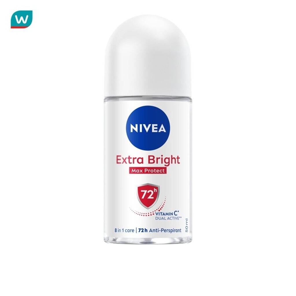 Nivea นีเวีย โรลออน เอ็กซ์ตร้า ไบรท์ แม็กซ์ โพรเทค 50 มล. โรลออน ลดเหงื่อ ระงับกลิ่นกาย