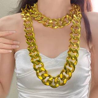 Punk สไตล์ทอง Bold สร้อยคอ Unisex Collarbone Chain Hip Hop Gothic Streetwear เครื่องประดับของขวัญ
