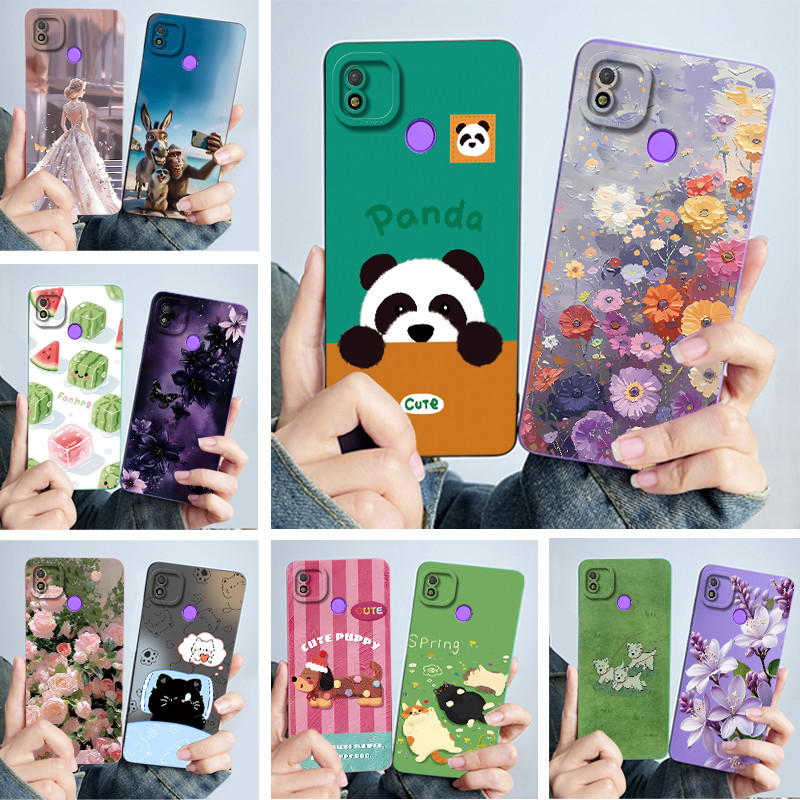 สําหรับ Tecno Pop 4 BC2c น่ารัก Panda สาวหวานแมวซิลิโคนนุ่มปกหลังสําหรับ Tecno Pop4 Ultrathin Slim Anti-Scratch ป้องกันปลอก Shell
