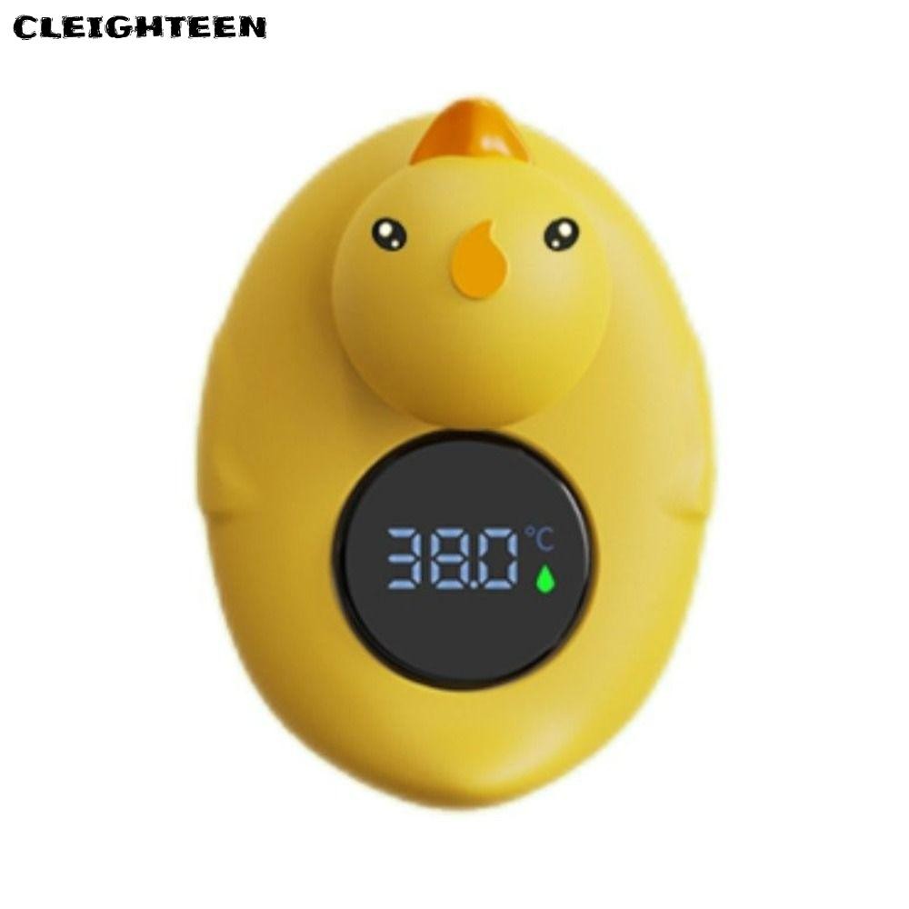 CLEIGHTEEN เครื่องวัดอุณหภูมิอาบน้ําเด็ก, เป็ดน้อยสีเหลืองจอแสดงผล LED เครื่องวัดอุณหภูมิอาบน้ําเด็ก, การ์ตูนกันน้ําลอยเซ็นเซอร์อุณหภูมิน้ําดิจิตอลเด็ก