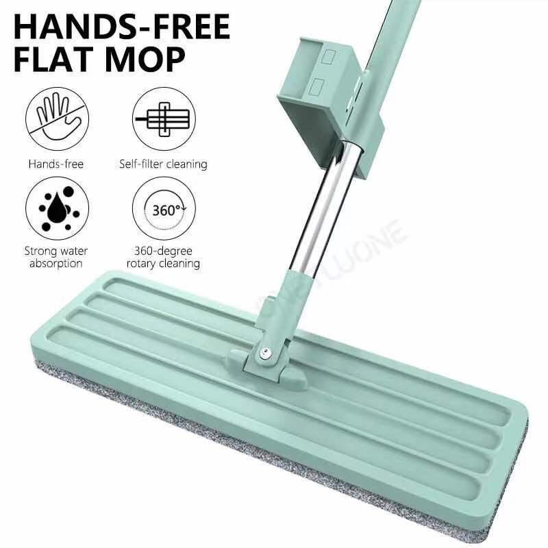 MAGIC MOP Lantai 360 หมุน SELF WASH SQUEZE DRY FLAT MOP MAGIC MOP FLOOR MOP Easy Mop แฮนด์ฟรี/ MOP L