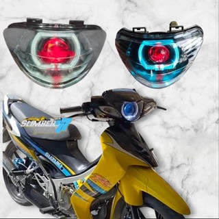 REFLEKTOR LAMPU DEPAN SATRIA 2TAK HIU MALAYSIA SET LAMPU BILED 3,5INC FULSET REF TINGGAL PADANG