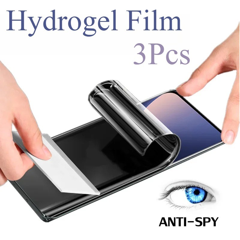 3 ชิ้น Anti-Spy ความเป็นส่วนตัวและ Clear Hydrogel ฟิล์มสําหรับ Sharp Aquos Zero wish 2 4 8 6 R10 R5G