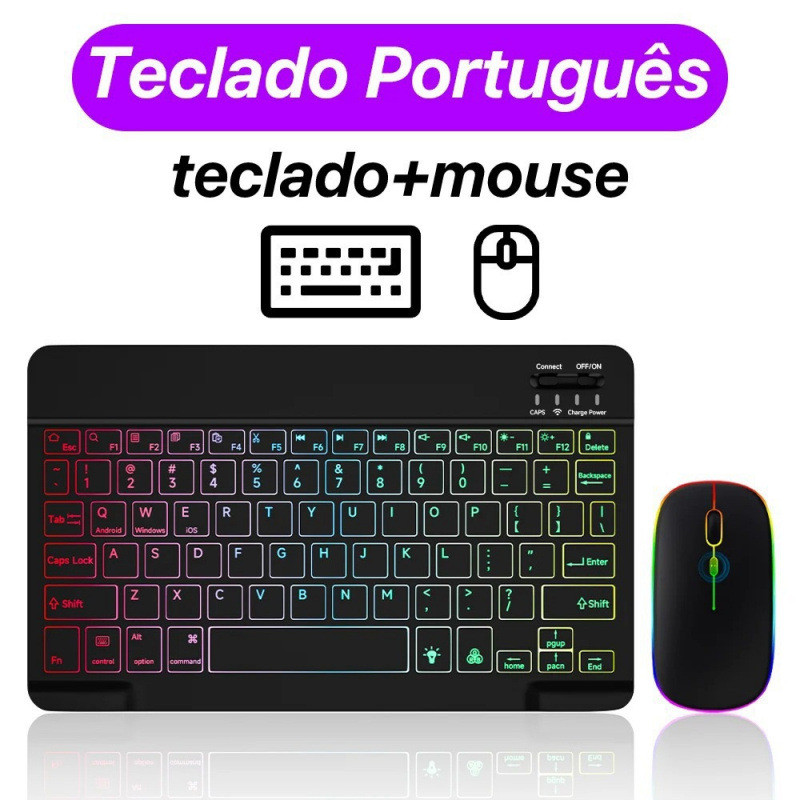 คีย์บอร์ดภาษาไทย/เมาส์ไร้สาย เข้ากันได้กับโทรศัพท์มือถือ แท็บเล็ต คอมพิวเตอร์ คีย์บอร์ดบลูทูธไร้สาย 