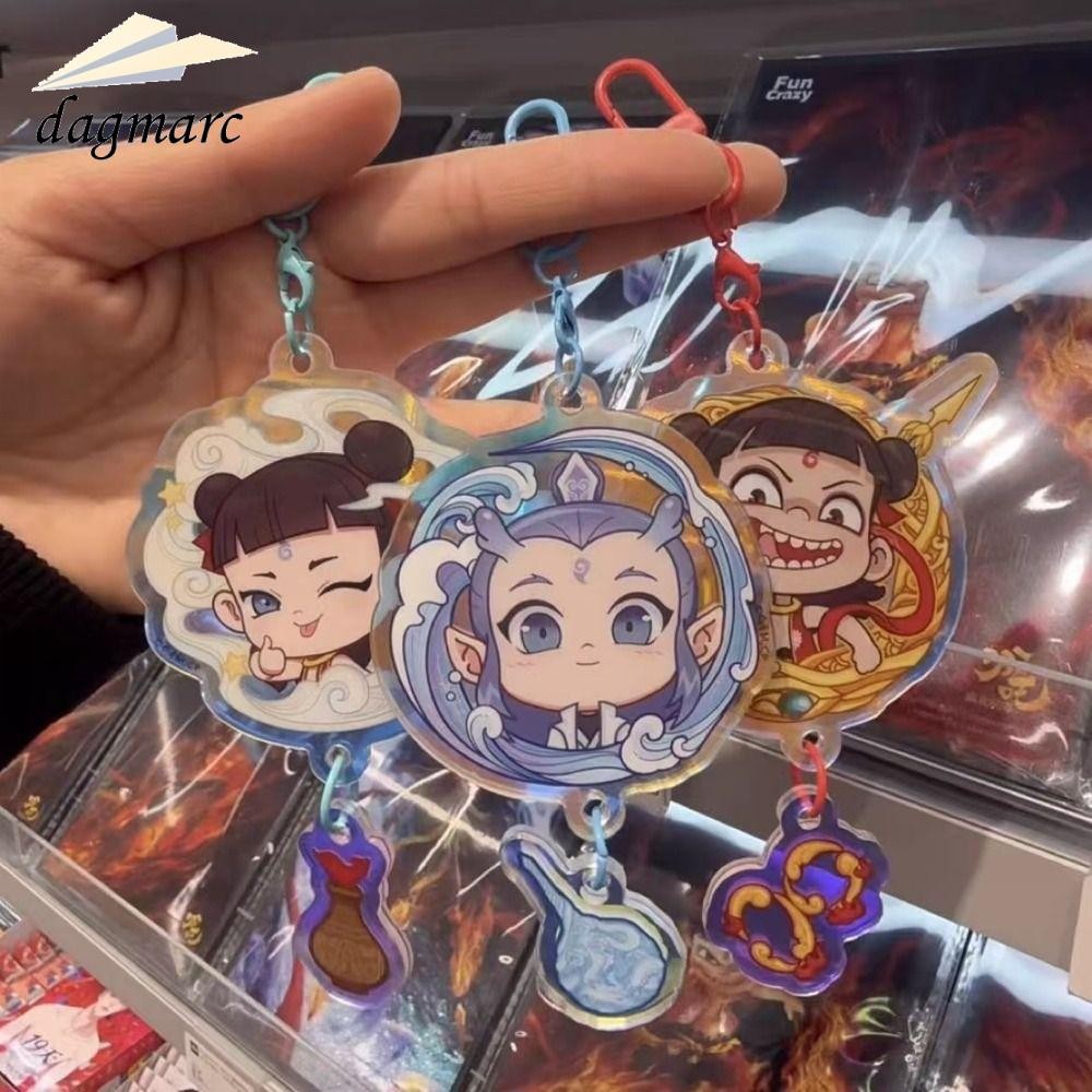 พวงกุญแจ DAGMARC Nezha 2,อุปกรณ์เสริมกระเป๋าแบบพกพาจี้การ์ตูน Nezha, Nezha 2: The Demon Childrens Se
