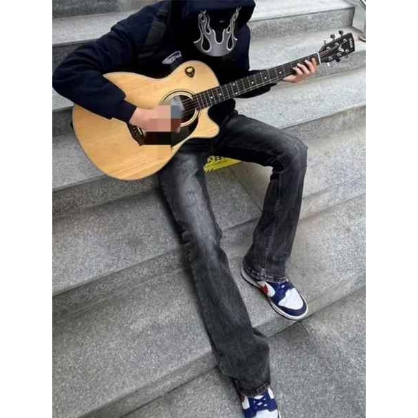 baggy jeans หญิง กางเกงยีน Pansk Lightning ชายSummer Stretch Jeans ทรงเรียบหรู สไตล์slim เหมาะสำหรับ