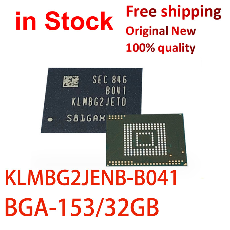 (1-5 ชิ้น) 100% ใหม่ KLMBG2JENB-B041 KLMBG2JENB B041 B04I BGA153 32GB EMC 5.1 ชิปเซ็ต ICVersion