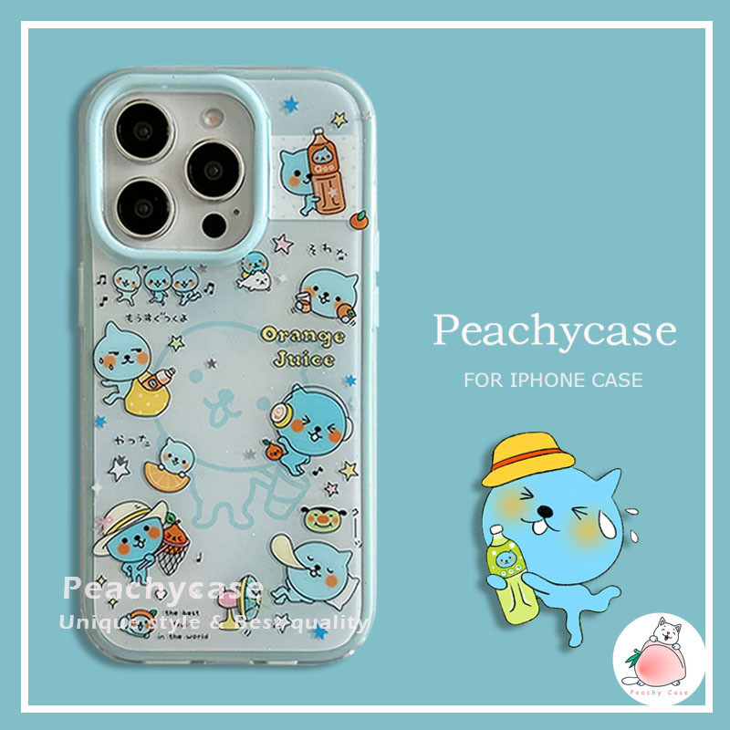 2 in 1 น้ําผลไม้น่ารัก Qoo โทรศัพท์มือถือสําหรับ iPhone 16 15 14 Pro Max 13 16promax Big Hole Shatte