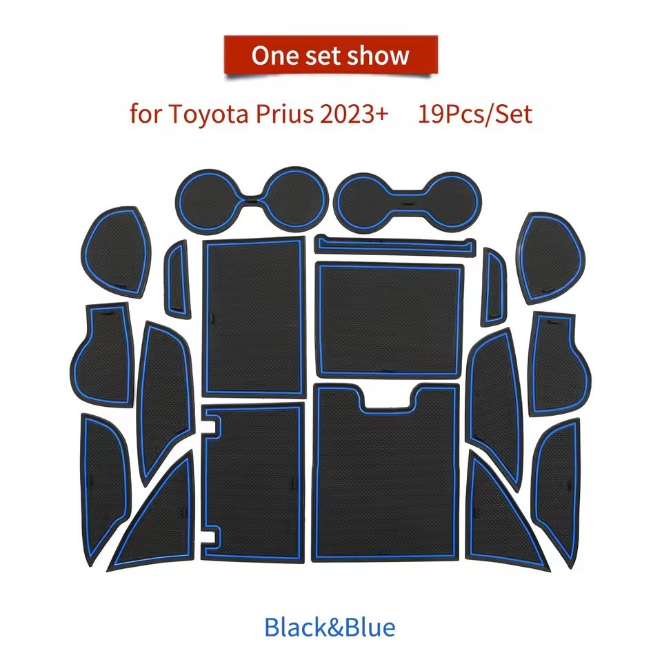 สําหรับ Toyota Prius 60 series 2023 2024 Anti-slip Gate Slot Mat ประตู Groove Pad ถ้วยผู้ถืออุปกรณ์ต