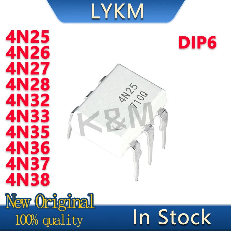 1-5PCS 4N25 4N26 4N27 4N28 4N32 4N33 4N35 4N36 4N37 4N38 DIP6 Optocoupler ชิป