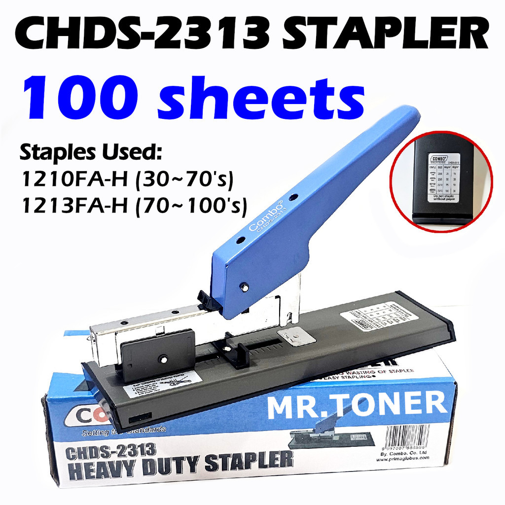เครื่องเย็บกระดาษสําหรับงานหนัก COMBO CHDS-2313 CHDS 2313 CHDS2313 100 แผ่นใช้ 1210FA 23/10 1210FA-H
