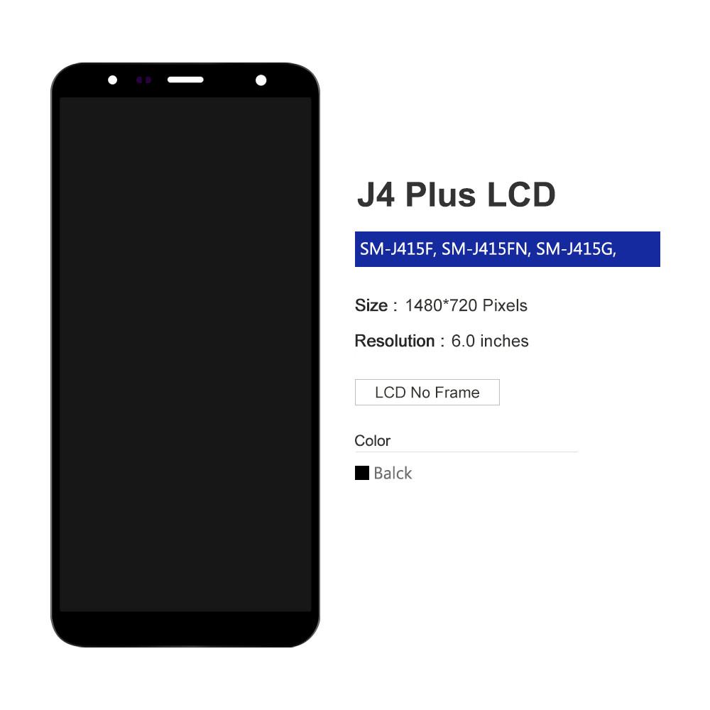 LCD สําหรับ Samsung Galaxy J4+ 2018 J4 Plus J415 J415F J410 J6 Prime J6 Plus 2018 J610 จอแสดงผล LCD 