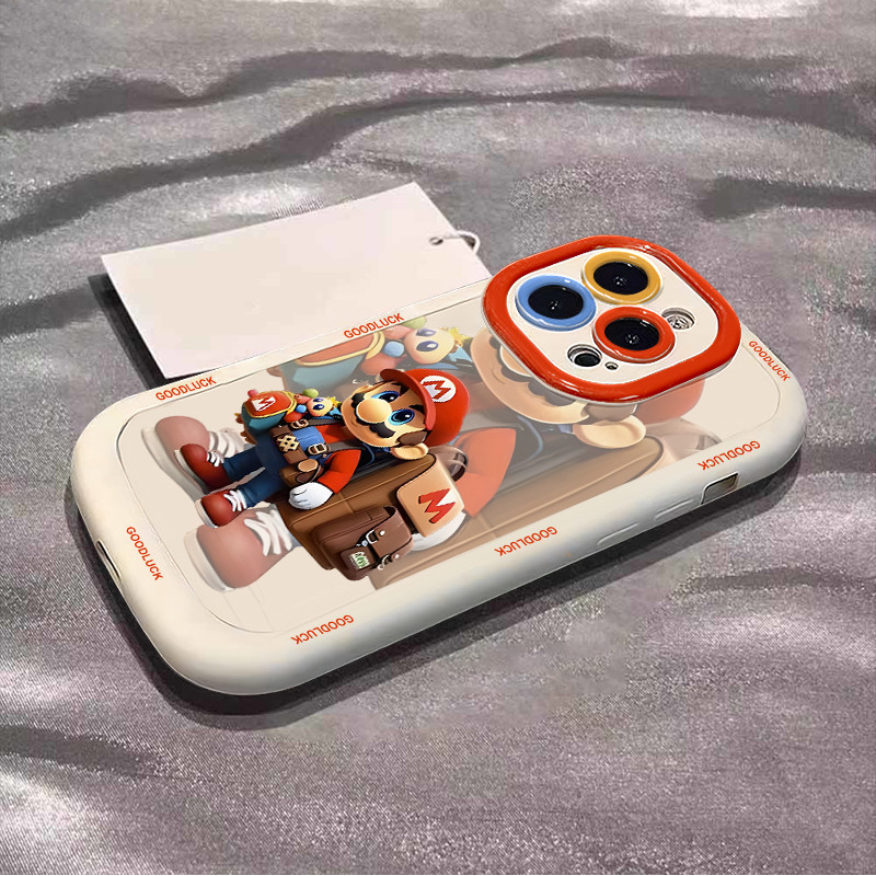 สําหรับiPhone 16 15 pro Max Plus 12 13Pro 14 11 Plus 6 7 8 6+ 7+ 8+ Xs Max anti-Fallเคสโทรศัพท์Mario