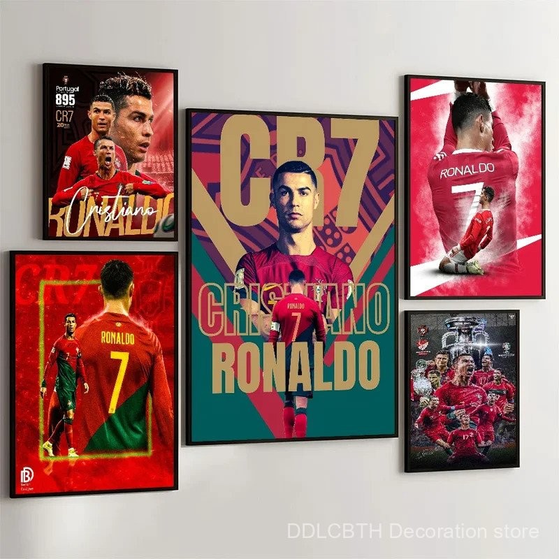 โปสเตอร์ 1 โปสเตอร์ คริสเตียโน โรนัลโด้ (ค-โรนัลด์, ค- CR7) สําหรับฟิล์ม พิมพ์ลาย ห้อง บาร์ คาเฟ่ ศิ