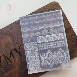 [maybeauty] แม่พิมพ์เล็บซิลิโคน 3D DIY บรรเทาลูกไม้ริบบิ้นแม่แบบสําหรับเล็บเครื่องประดับหัตถกรรมโปร่งใสแม่พิมพ์ตกแต่งเล็บ {TH}