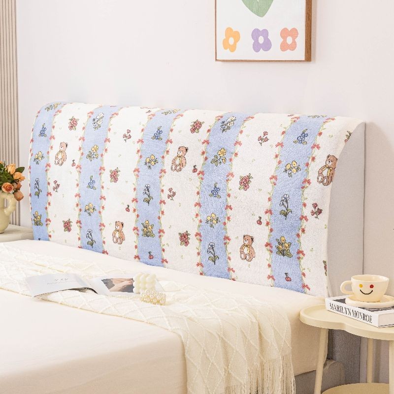 新款床头罩全包床头套牛奶绒布简约床头套罩二次元全包四季通用New Bedhead Cover, Full Package, Bedhead Cover, Milk Fleece Fabric, Sim