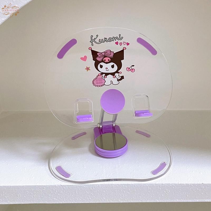 Ank Sanrio Anime Hello Kitty Kuromi My Melody ที่วางโทรศัพท์มือถือแบบพับเก็บได้พับอะคริลิคยึดโทรศัพท์ Pad Desktop Holder EN