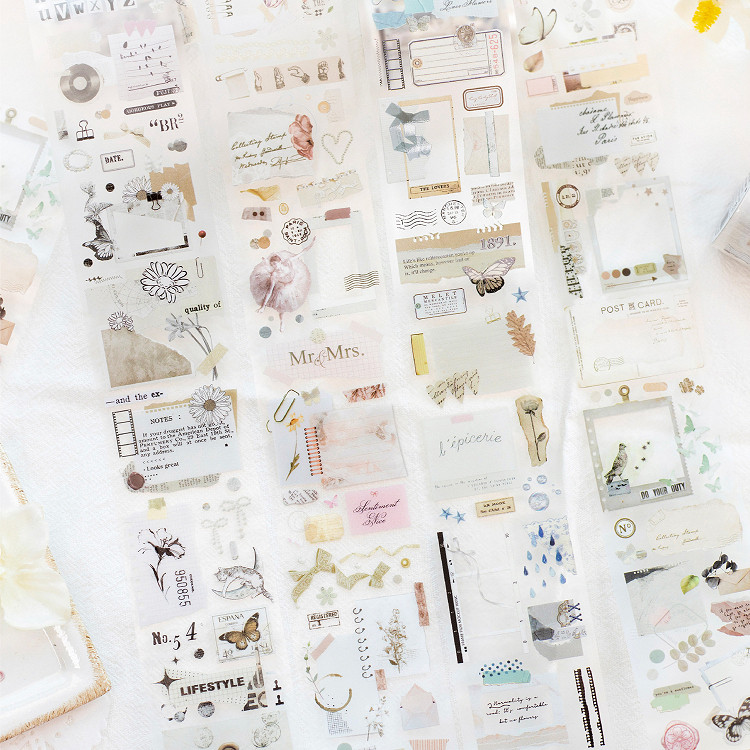 [Gongjin] ม้วนเทป PET MG23 สติกเกอร์ม้วนสติกเกอร์ Accent ตกแต่ง Junk Journal Journal