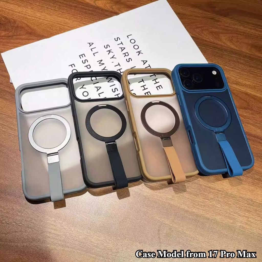 ใหม่แบบบูรณาการ Lanyard Frosted Skin-feel Magnetic Bracket สําหรับ iPhone 17 Air 11 12 13 17 Pro Max 16E 14 15 16 Plus พรีเมี่ยมกันกระแทกฮาร์ดปกหลัง