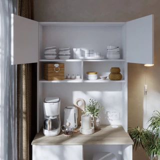 SB Design Square ตู้สูง ขนาด 90 ซม. รุ่น Dante สีขาว (90x50x195 ซม.) แบรนด์ KUCHE