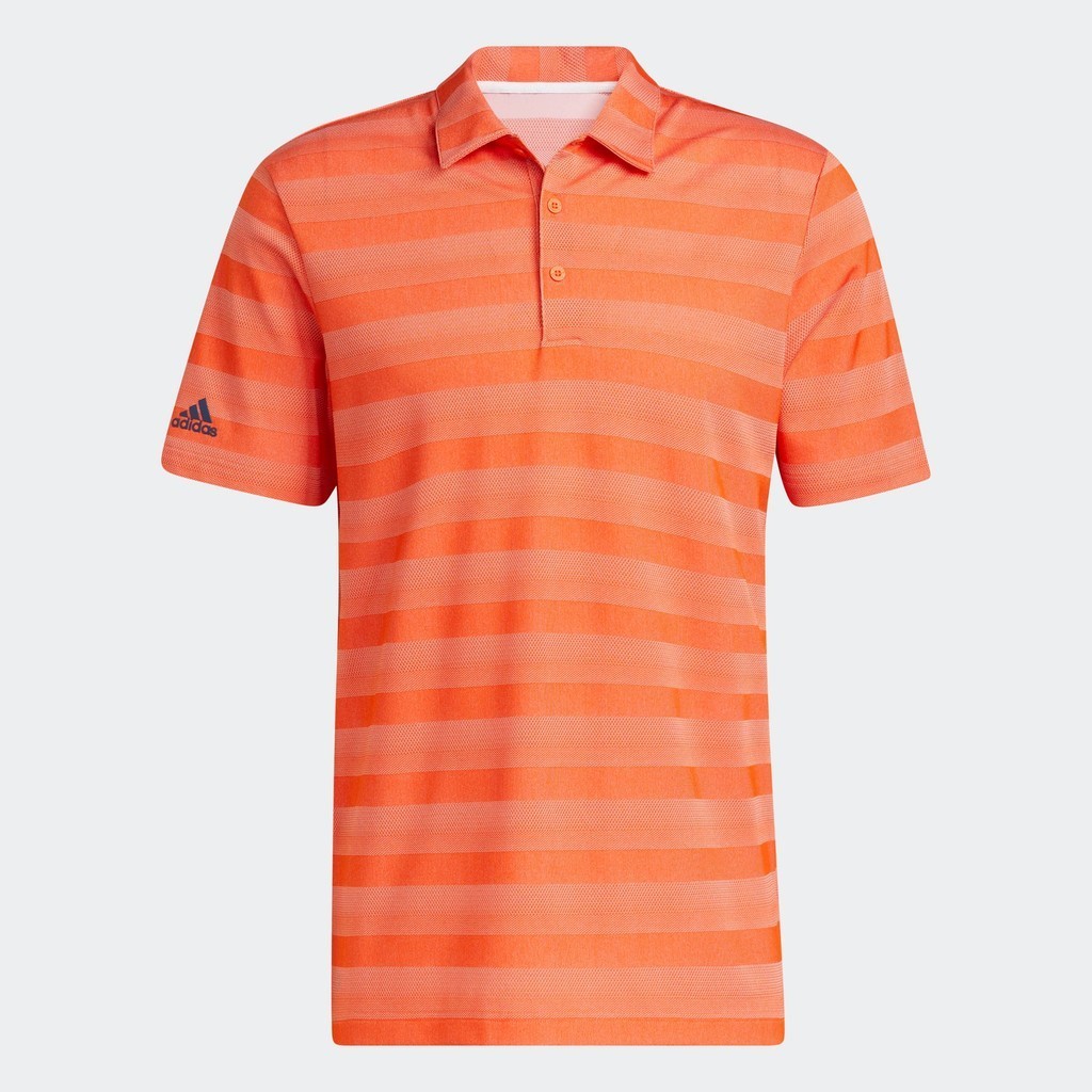 adidas Golf Two-Color Striped Polo Shirt Men Orange HM5329