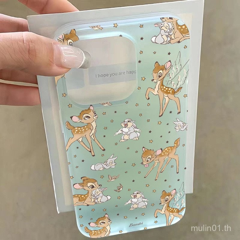 เคสโทรศัพท์ เหมาะสําหรับ iPhone Skin Feel Frosted Bambi และ Samp กระต่ายเหมาะสําหรับ iPhone16/15/14/13promax เคสโทรศัพท์ 12 เคสป้องกัน 5XF4