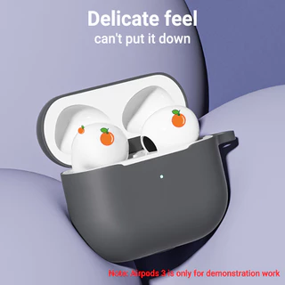 For Apple Airpods 3 กรณี Airpods3 Air Pods3 3 เคสซิลิโคนนุ่มป้องกัน สีพื้น พร้อม หัวเข็มขัด ตะขอ Cover พร้อมส่งค่ะ🇹🇭