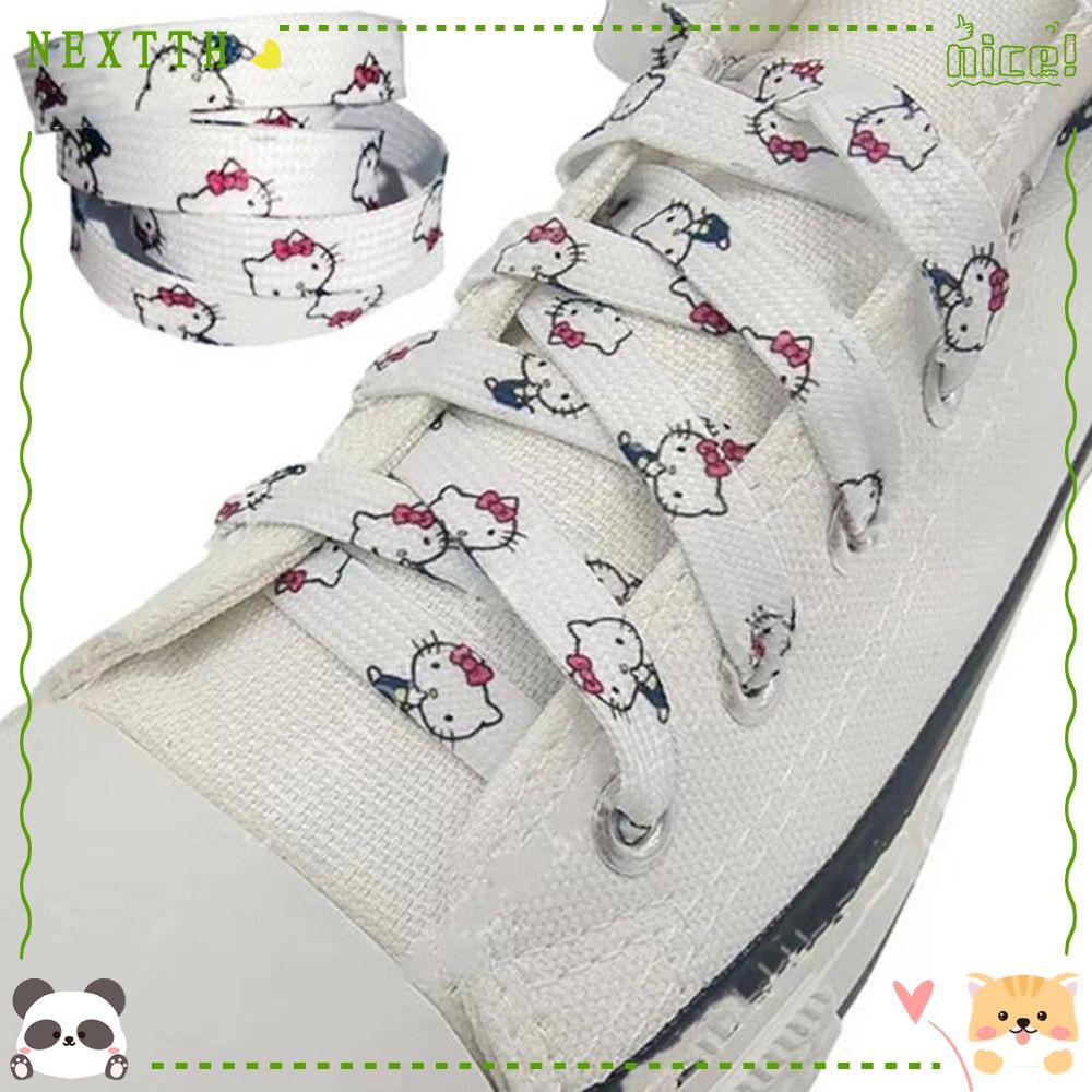 เชือกผูกรองเท้าลายการ์ตูน Sanrio Hello Kitty ขนาด 120 cm สำหรับรองเท้าผ้าใบและรองเท้าสีขาว