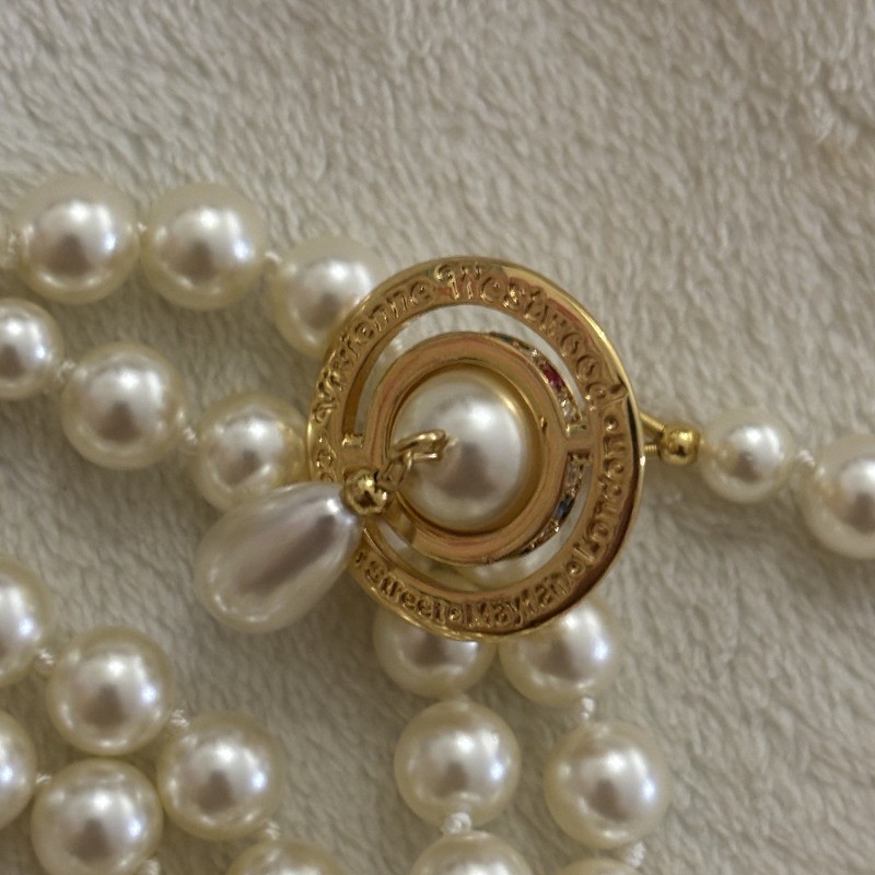 Vintage Broken Pearl Choker - Layered Trending Luxury สร้อยคอ,ผู้หญิงs Unique High-End Collar Chain - รูปที่ 2