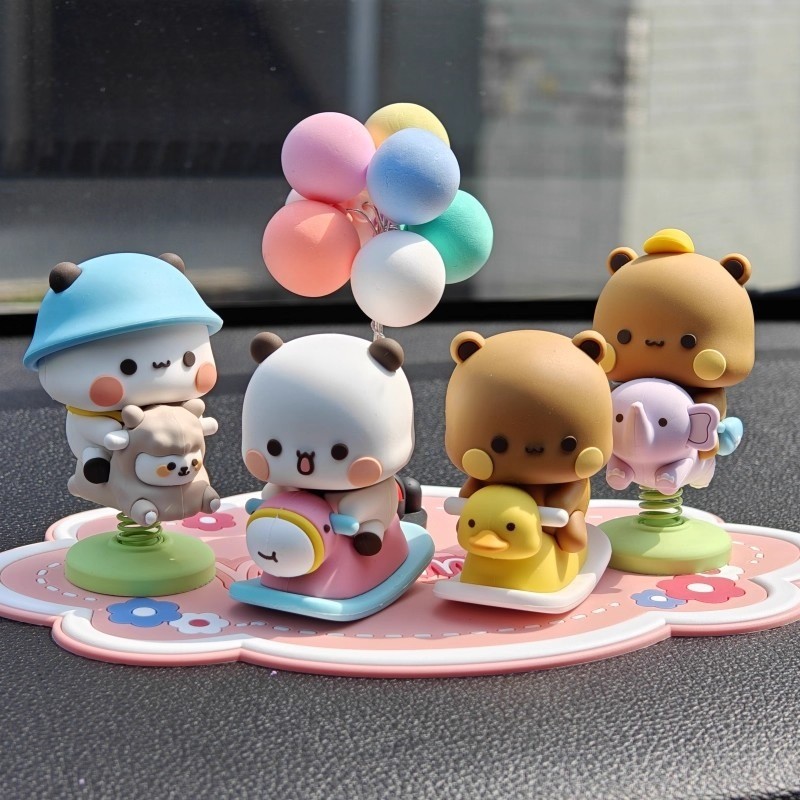 อะนิเมะรูป Bubu Dudu Panda Bear รุ่น Decor น่ารักรถติดตั้งเครื่องประดับ Auto ภายใน Dashboard อุปกรณ์เสริมสําหรับสาวของขวัญ