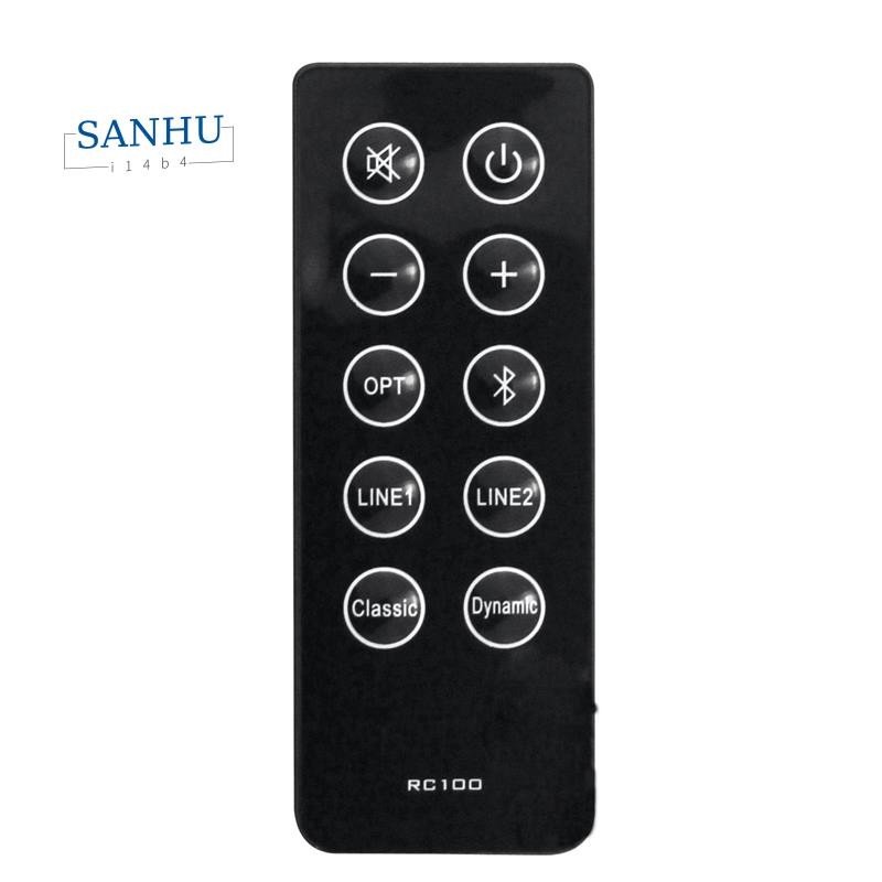 เปลี่ยน RC10D RC100 รีโมทคอนโทรลสําหรับ R2000DB Soundbar Powered ชั้นวางหนังสือลําโพงพลาสติกสีดํา 1 